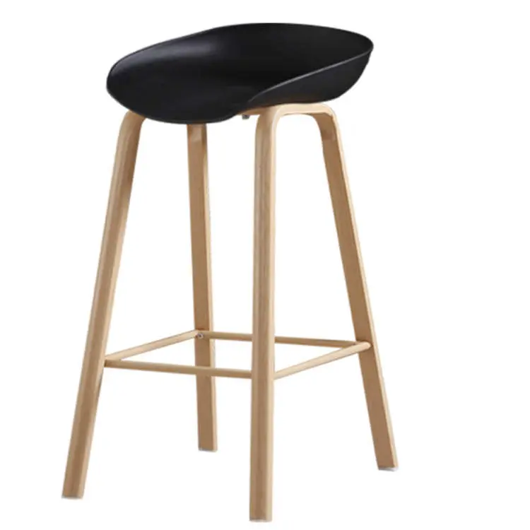 [DLC-P063N] LOT DE 2 Tabouret de bar LEO  (Noir)