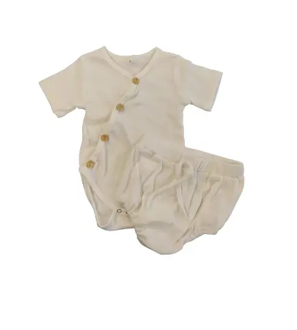 Barboteuse body et short (0-6 mois, Blanc)