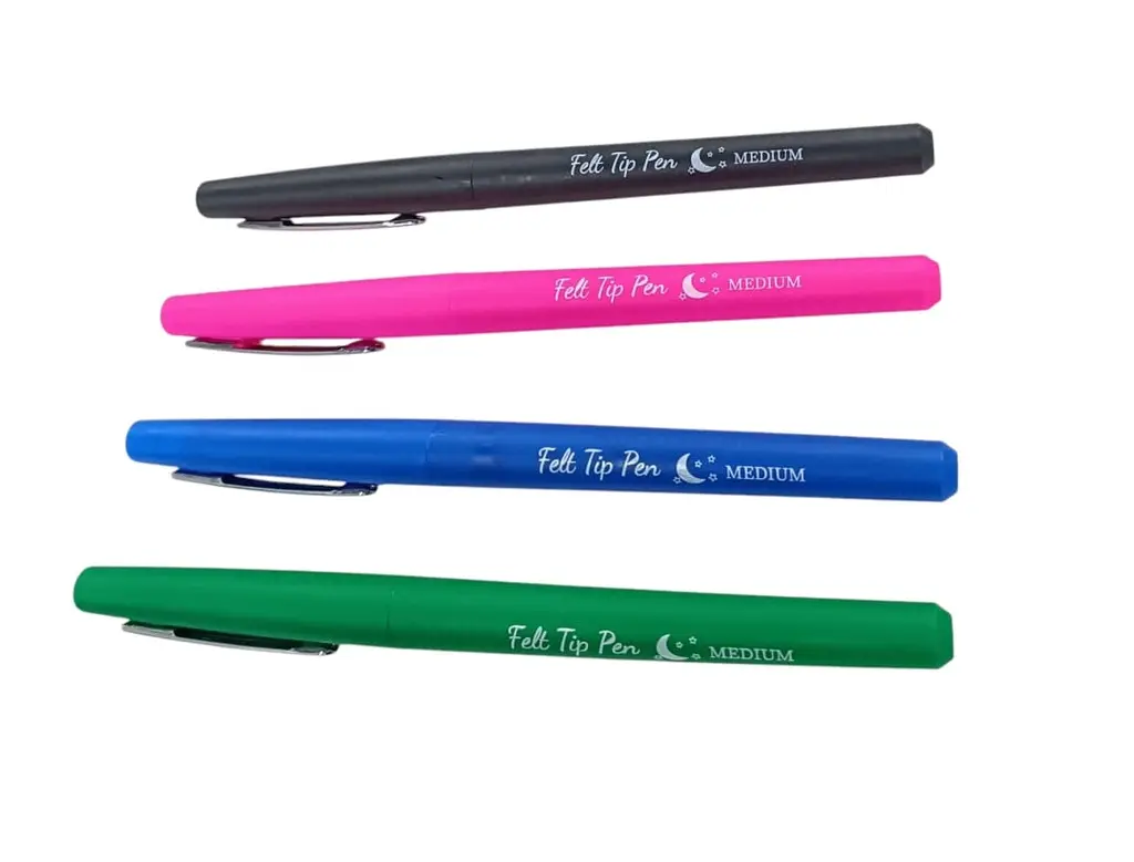 BLACK, BLUE, PINK OR GREEN FELT-TIP PEN