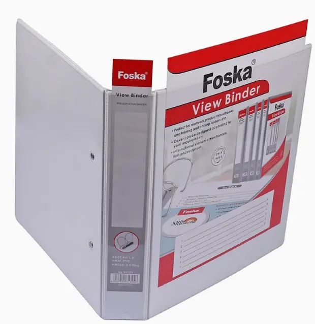 [STA0026-W2033] CLASSEUR PVC A4/2.54cm FOSKA