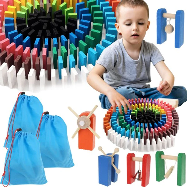 [0009397 ZT] Kruzzle Puzzle de blocs de bois dominos coloré 1080pieces 