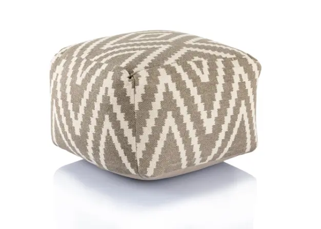 [CAS005528-000000-0000TE ZT] Beige Kilim Cube Pouf