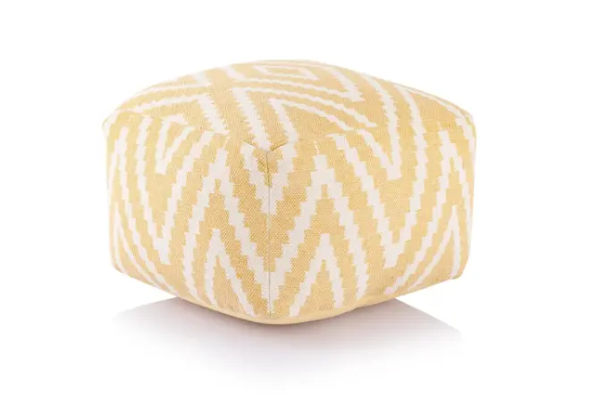 [CAS005528-000000-0000DT ZT] Yellow Kilim Cube Pouf