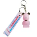 [BRL51 ZT] Porte-clés ours étiquette rose transparent