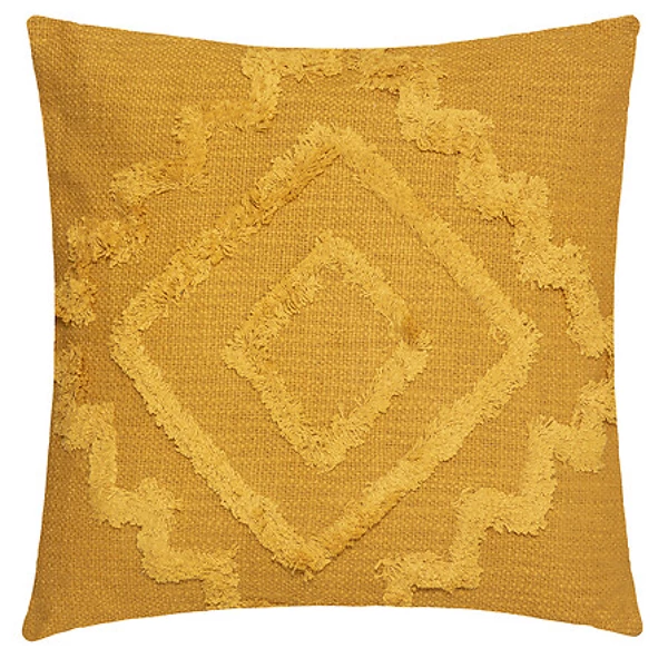 [172462R] Inca tuft cushion oc 40x40, ochre