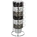 [118677] Rack 6 mugs m love 26cl, multicolore