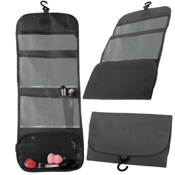 Folding travel cosmetic bag with organ