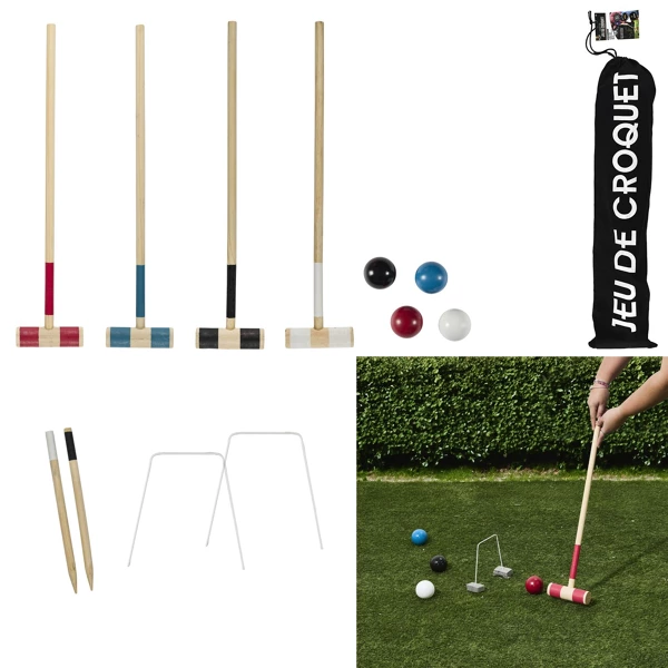 Wooden croquet game