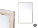 [65405] Miroir mural cadre en bois 80 x 120 cm naturel