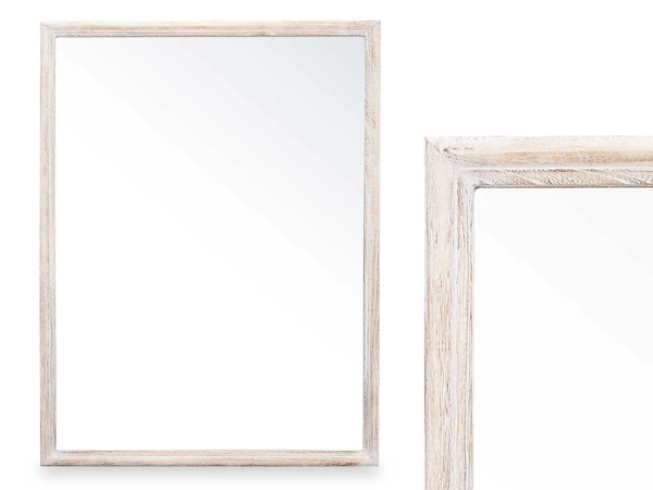 [65409] Wall mirror wooden frame 65 x 85 cm natural