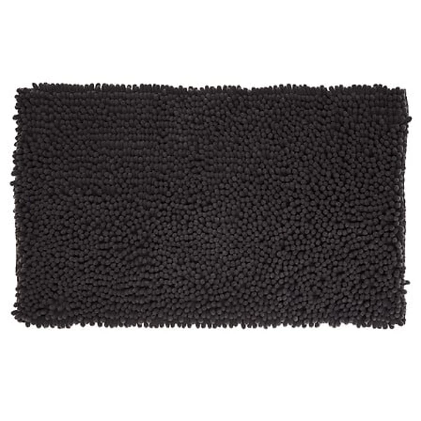 [160822J] Black maxi chenille rug 50x80cm