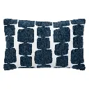 [204482E] Housse coussin chen jeni 30x50cm, bleu egéen
