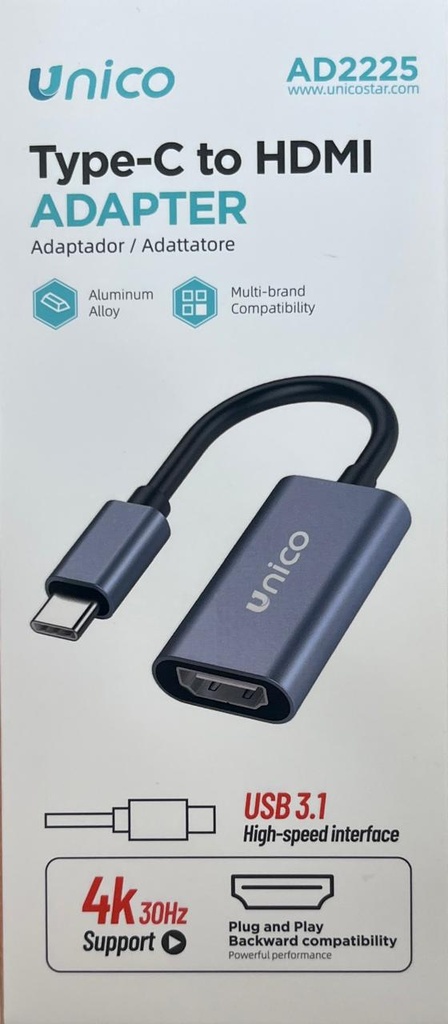 Adaptateur TYPE C mâle vers HDMI femelle