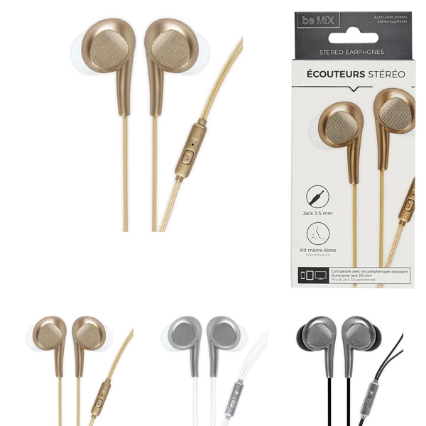 [HT1928] wired metallic headphones hands-free kit