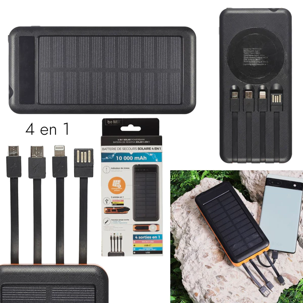 [HT0072] Portable solar battery 10000mah cable included