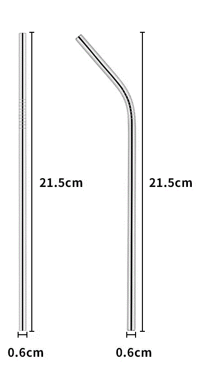 Lot de 3 pailles en acier inoxydable Avec brosse. 