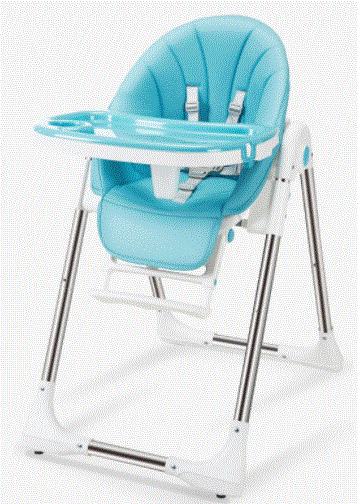 Chaise haute bébé réglable Bleu