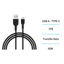 Cable USB vers Type-C 60 W 3 A Charge rapide
