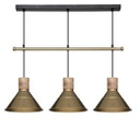 Bota gold triple metal pendant light L80 cm
