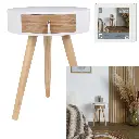 Table de chevet Nora blanche 34.5x34.5x47 cm