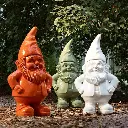 Statue nain en résine Anao H42 cm – extérieur, lot de 3 assortis