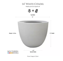 WHITE PLASTIC PLANTER POT 14" - 35.56cm