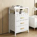 Modern 3-Drawer Fabric Nightstand