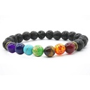 Healing Bracelet of the 7 Chakras Lava Stones