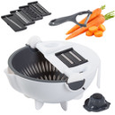 Vegetable cutter with strainer bowl