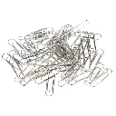 Silver paper clips, 80 pieces, office case