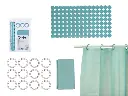 peva bath curtain and shower mat set