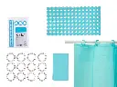peva bath curtain and bl shower mat set