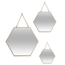 Leny metal chain mirror x3, gold