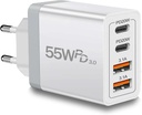 Chargeur rapide USB-C 55W – Adaptateur 4 ports