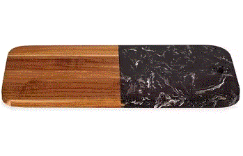 Wood and black marble cutting board