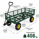 Chariot de Jardin 3-en-1 Charge Lourde 408 kg
