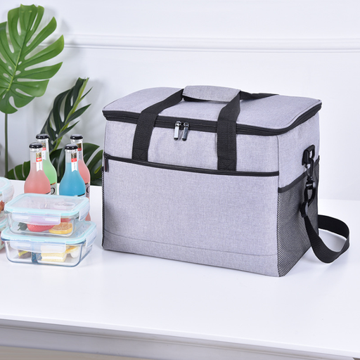 [7GREY-SACISOTHERM] Foldable grey insulated travel Cooler Bag 33L