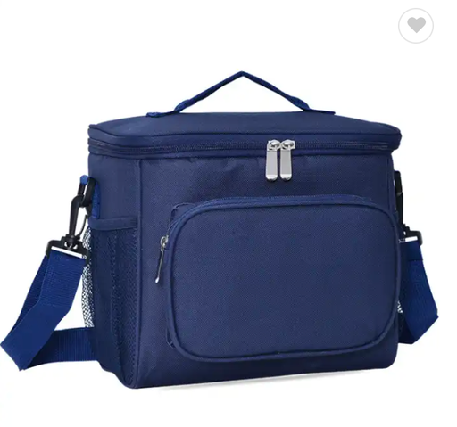 [8NAVY-SACISOTHERME] Foldable insulated Cooler bag with zipper & removable shoulder straps. 10 L