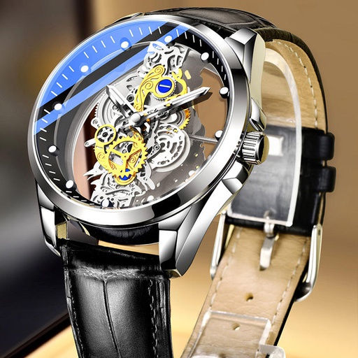 [K5110-97] Transparent stainless steel men's watch. Waterproof 30 meters.