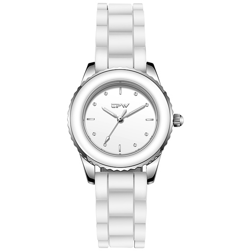 Quartz watch with silicone strap. Black or white