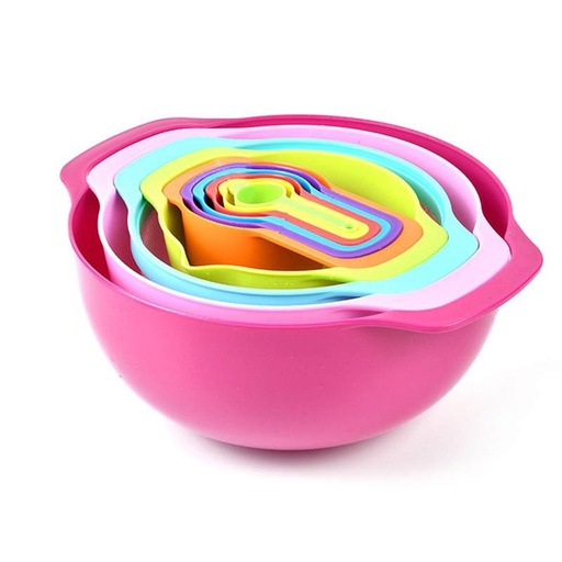 [HOME] Style Trendy Colorful Mixing Bowl 10 pcs Set.